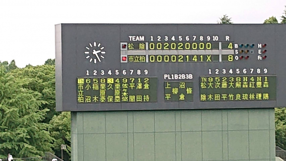 第104回 全国高等学校野球選手権千葉大会 2回戦　八千代松陰に勝利